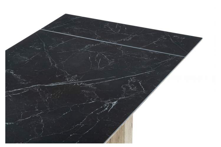 Керамический стол Бернардо 180x90 черный мрамор / дуб монтана-12