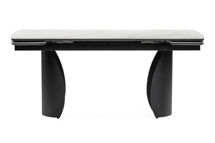 Керамический стол Готланд 160(220)х90х79 белый мрамор / черный-2