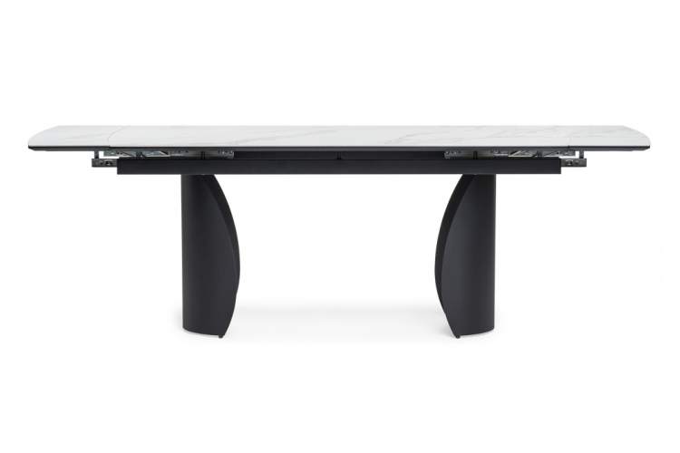 Керамический стол Готланд 160(220)х90х79 белый мрамор / черный-3