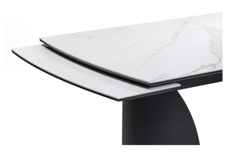 Керамический стол Готланд 160(220)х90х79 белый мрамор / черный-6