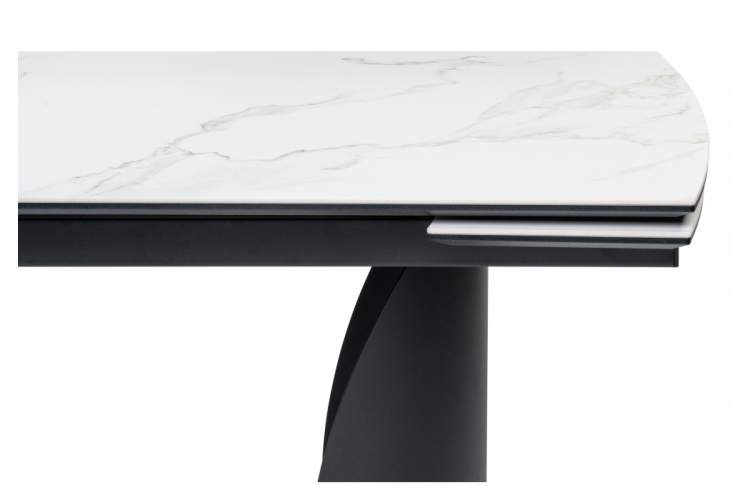 Керамический стол Готланд 160(220)х90х79 белый мрамор / черный-7