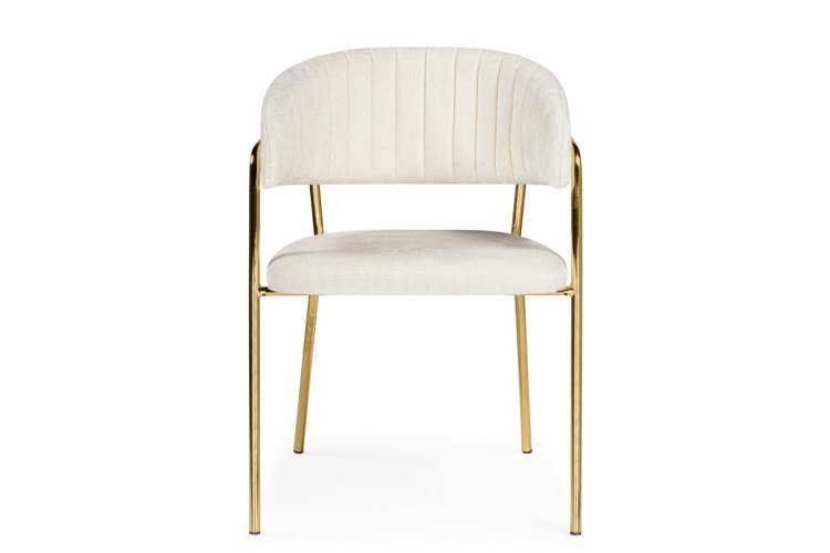 Стул на металлокаркасе Kamelia белый / ткань золотые ножки-5