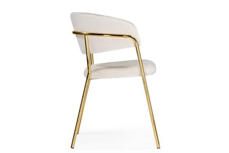 Стул на металлокаркасе Kamelia белый / ткань золотые ножки-6