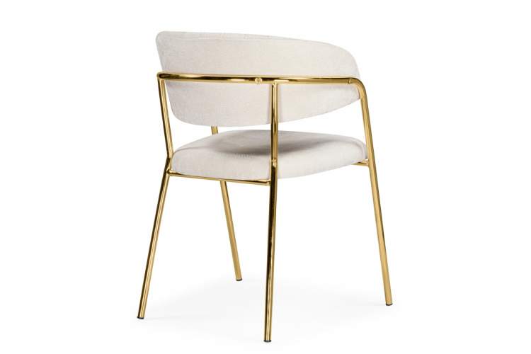 Стул на металлокаркасе Kamelia белый / ткань золотые ножки-7