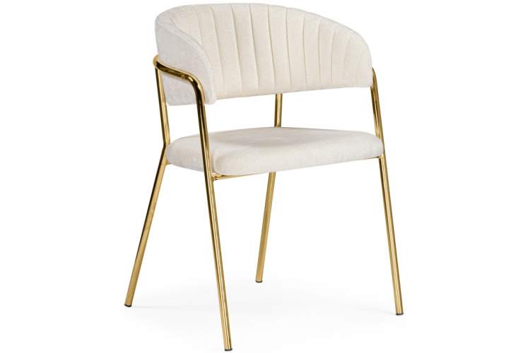 Стул на металлокаркасе Kamelia белый / ткань золотые ножки