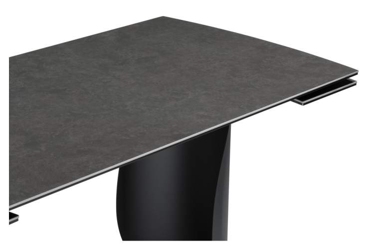 Керамический стол Готланд 180(240)х90х79 ink gray / черный-5