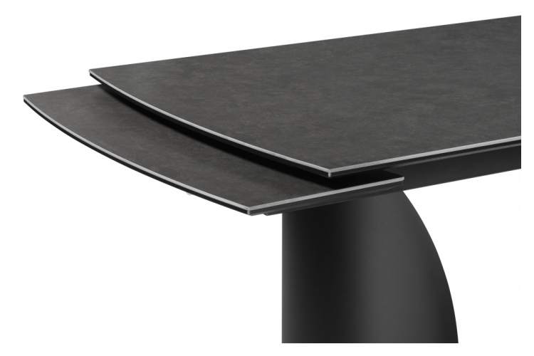 Керамический стол Готланд 180(240)х90х79 ink gray / черный-6