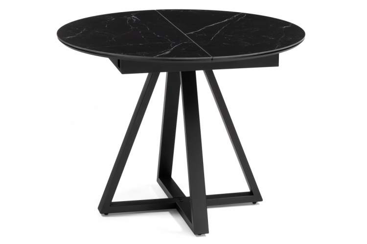 Керамический стол Нельсон 100(140)х100х76 shakespeare black / черный