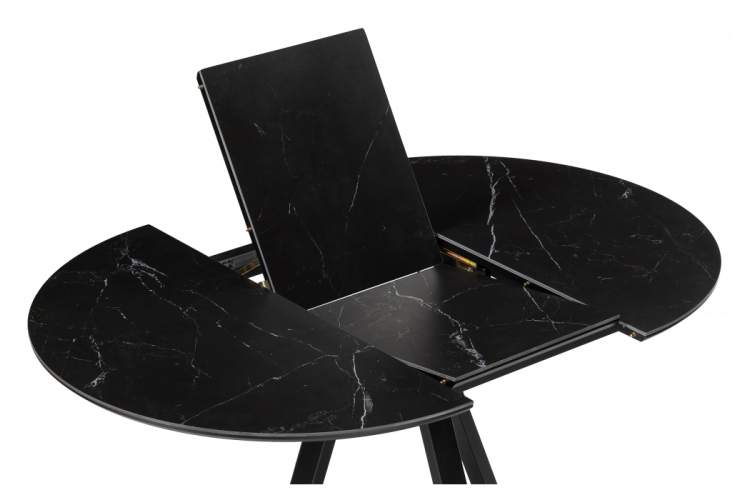 Керамический стол Нельсон 100(140)х100х76 shakespeare black / черный-4