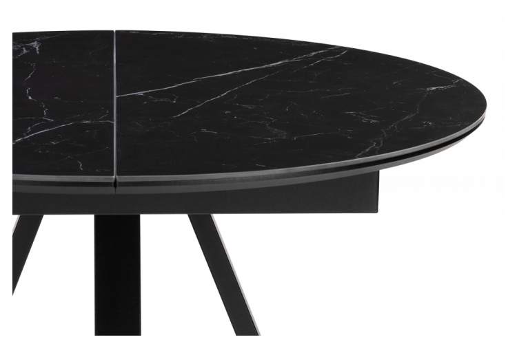 Керамический стол Нельсон 100(140)х100х76 shakespeare black / черный-6