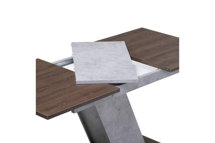 Стол деревянный Тирион бетон чикаго серый / дуб гладстоун табак-10