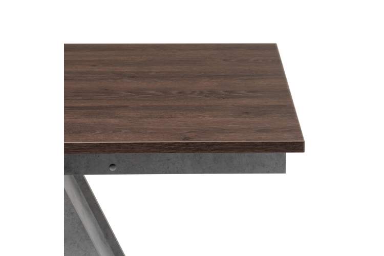 Стол деревянный Тирион бетон чикаго серый / дуб гладстоун табак-9