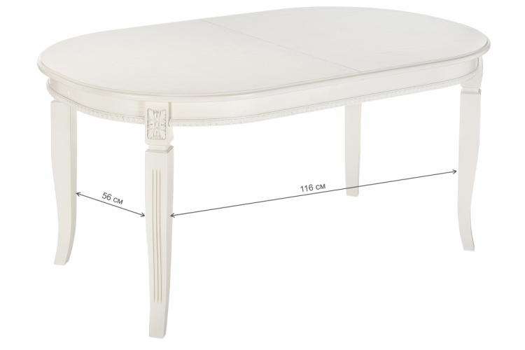 Стол деревянный Aviano молочный без патины-2