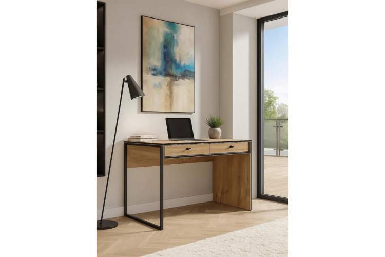 Стол деревянный Брут 6 крафт золотой / черный-1