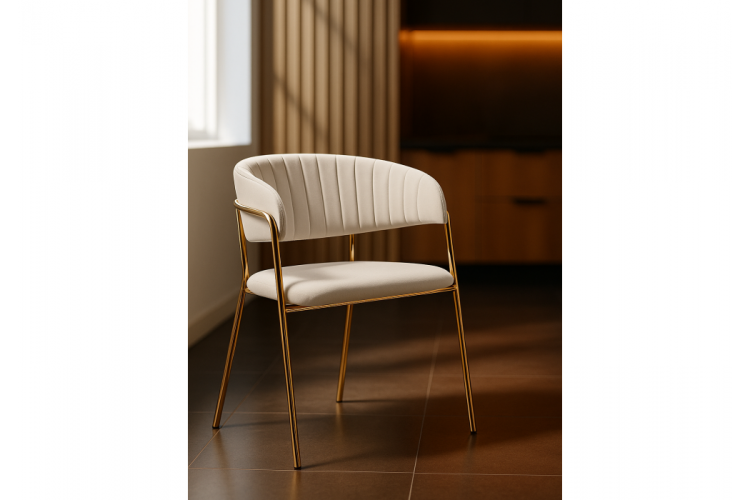 Стул на металлокаркасе Kamelia бежевый / золотой-1