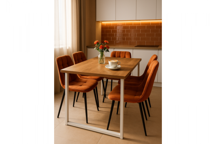 Стол деревянный Лиман 117 x 77 дуб крафт золотой / белый матовый-1