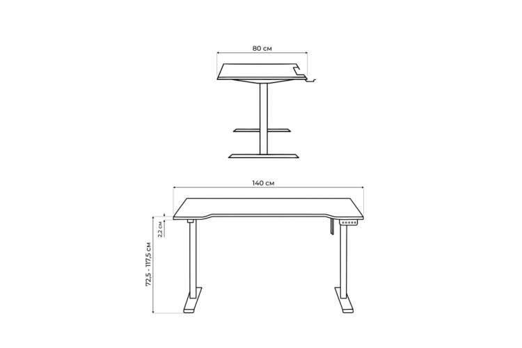 Компьютерный стол Маркос 140х80 светло-серый / черный-4