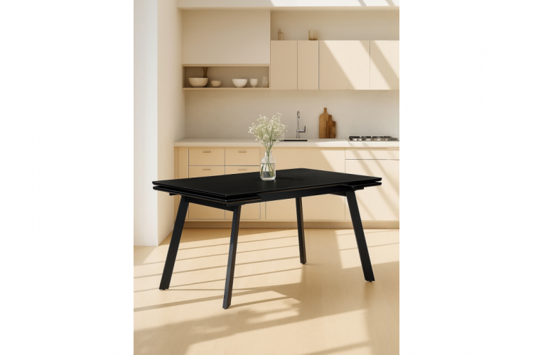 Керамический стол Норман 120(180)х80 shakespeare black / черный-1