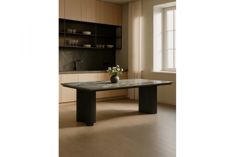 Керамический стол Мален 240x110 mineral stone baldoser / черный-1