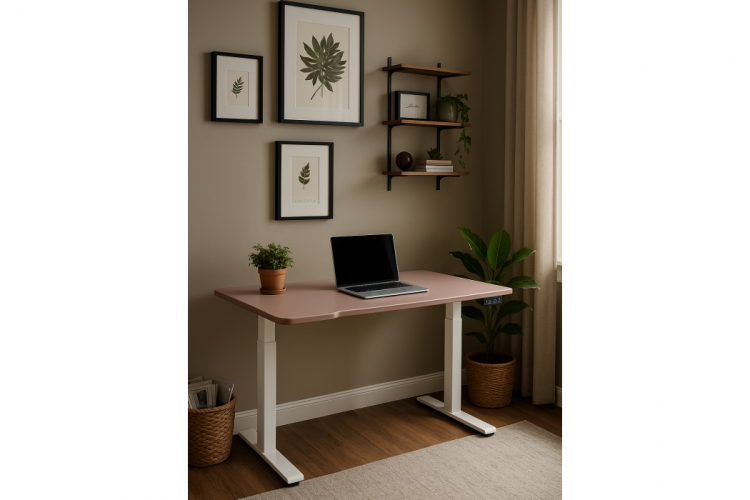 Компьютерный стол Маркос 140х80 розовый / белый-2