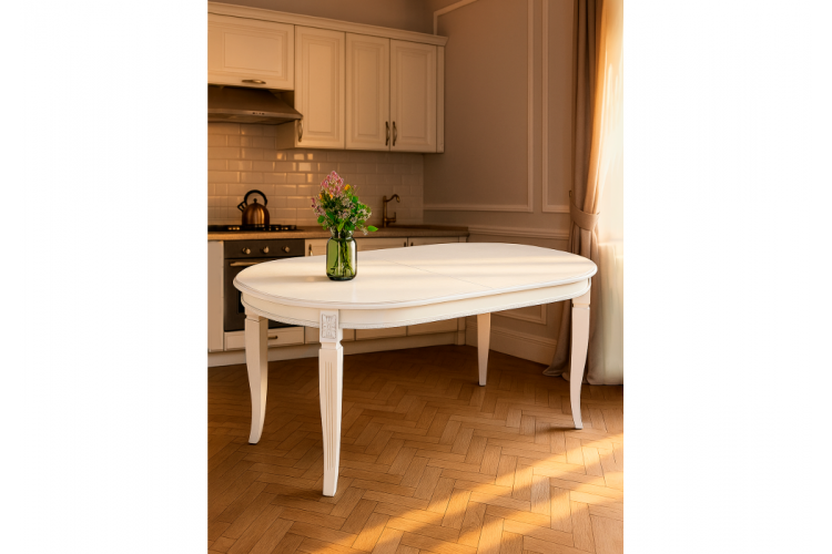 Стол деревянный Aviano молочный без патины-1