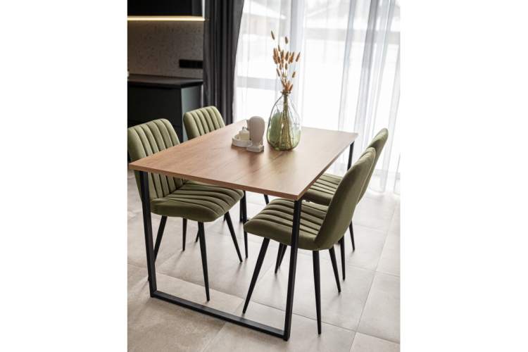 Стол деревянный Лиман 117 х 77 дуб крафт золотой / черный матовый-2