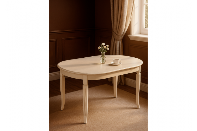 Стол деревянный Aviano овальный слоновая кость-2