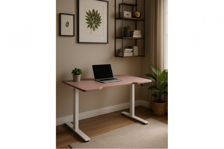 Компьютерный стол Маркос 140х80 розовый / белый-1