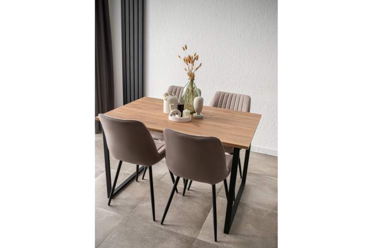 Стол деревянный Лиман 117 х 77 дуб крафт золотой / черный матовый-3