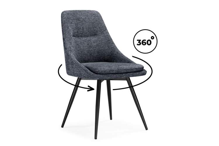 Стул на металлокаркасе Avian вращающийся темно-серый / черный