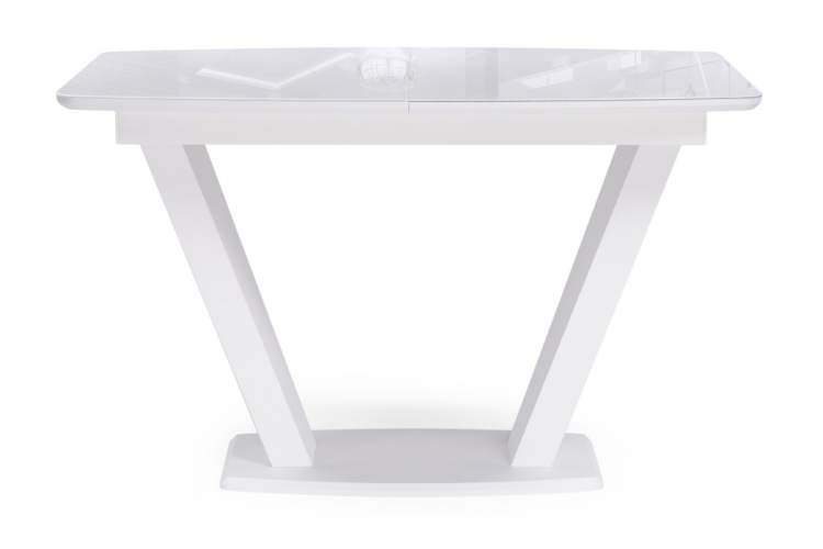 Стол стеклянный Петир 120(160)х80 ультра белый / белый / камень белый-3