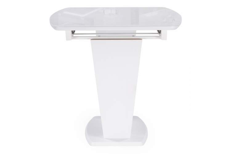 Стол стеклянный Петир 120(160)х80 ультра белый / белый / камень белый-5