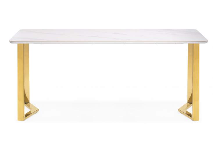 Керамический стол Селена 1 180х90х77 белый мрамор / золото-4