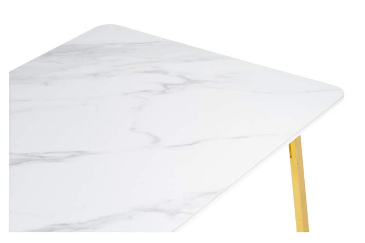 Керамический стол Селена 1 180х90х77 белый мрамор / золото-6