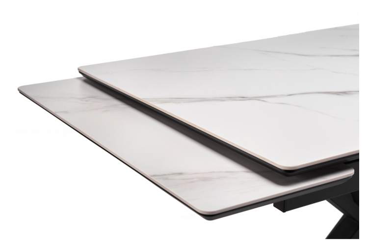 Керамический стол Старлайт 120(180)х80 snow alpin / черный-6