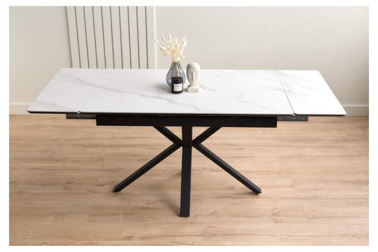 Керамический стол Старлайт 120(180)х80 snow alpin / черный-10