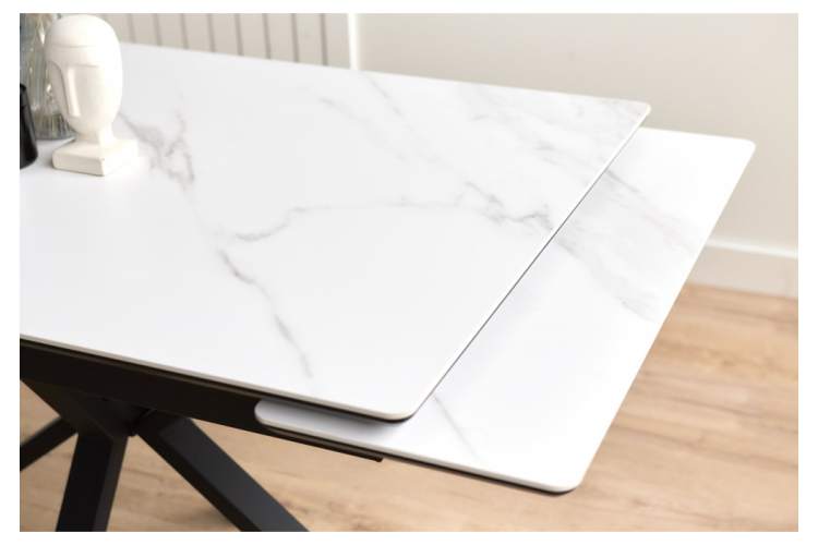 Керамический стол Старлайт 120(180)х80 snow alpin / черный-11