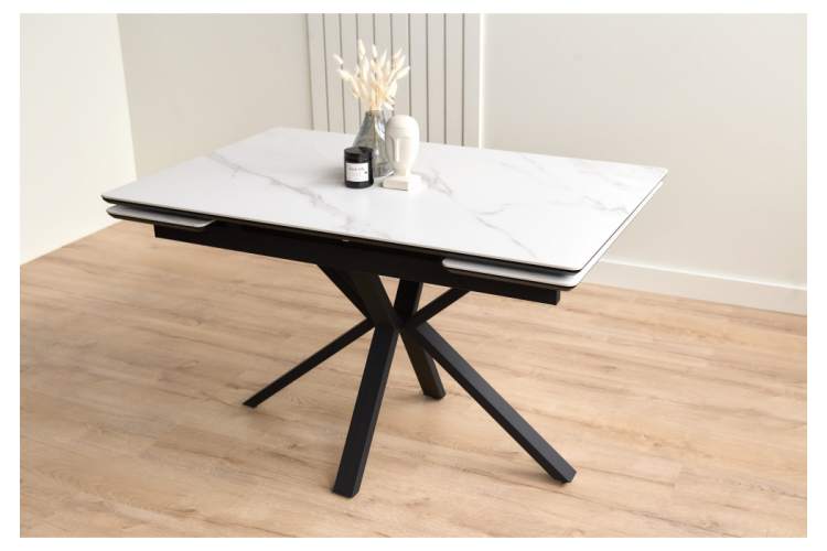 Керамический стол Старлайт 120(180)х80 snow alpin / черный-12