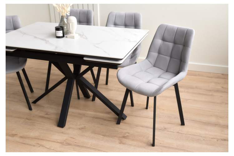 Керамический стол Старлайт 120(180)х80 snow alpin / черный-13