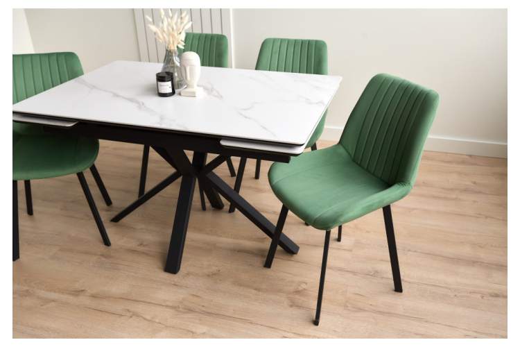 Керамический стол Старлайт 120(180)х80 snow alpin / черный-14