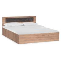 Кровать Taika 160х200 дуб золотой / камень темный