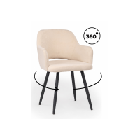 Стул на металлокаркасе Эолин 360 бежевый (glory 03) / черный