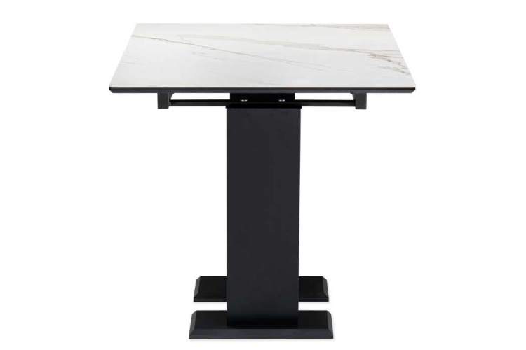 Керамический стол на тумбе Иматра 140(180)х80х76 белый мрамор / черный-3