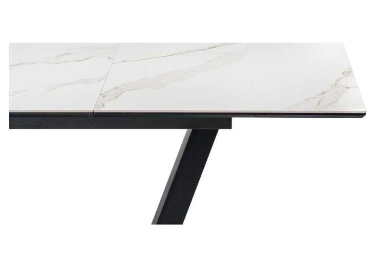 Керамический стол на тумбе Иматра 140(180)х80х76 белый мрамор / черный-6