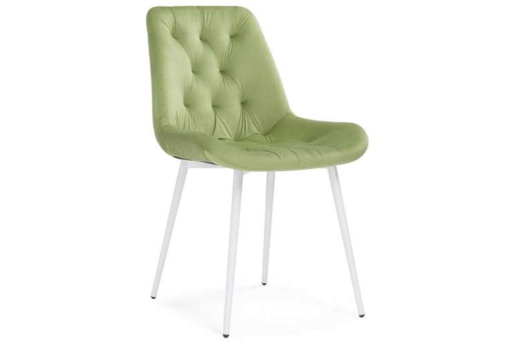 Стул на металлокаркасе Гояр confetti green / белый глянец
