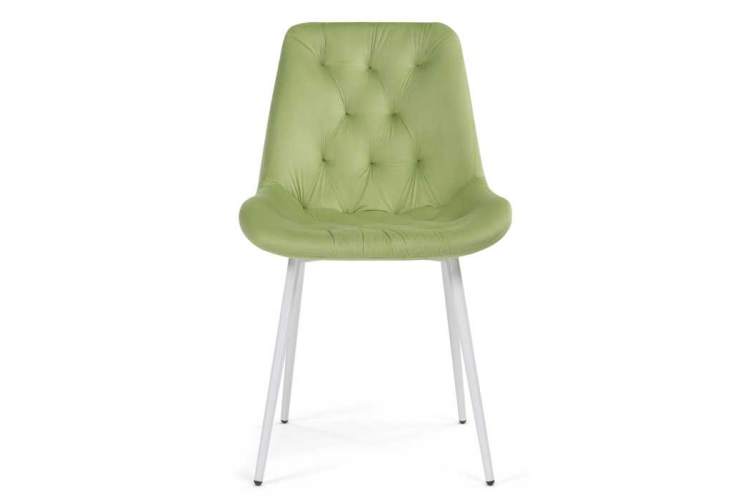 Стул на металлокаркасе Гояр confetti green / белый глянец-1