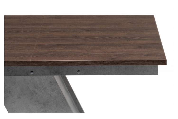 Стол деревянный Тирион бетон чикаго серый / дуб гладстоун табак-7