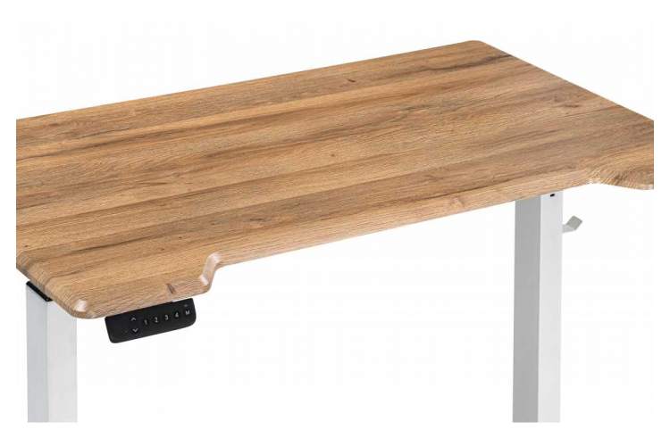 Компьютерный стол Маркос с механизмом подъема 120х75х76 белый / вотан дуб-5