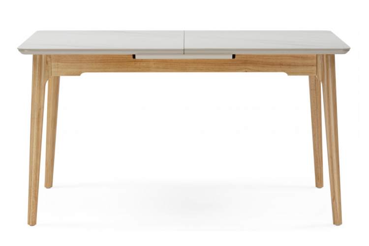 Керамический стол Halmar 140(180)x80 белый спеченный камень / светлое дерево-8