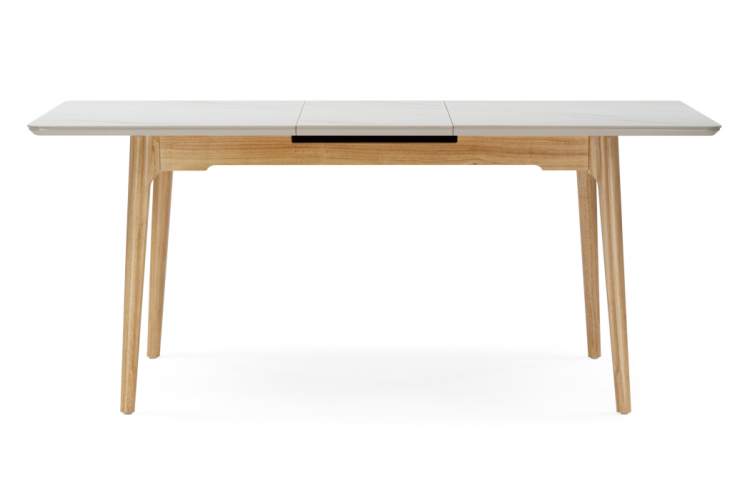 Керамический стол Halmar 140(180)x80 белый спеченный камень / светлое дерево-9